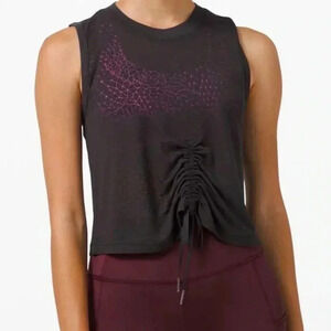 Lululemon Cinch Me Up Front Tank Veil Black size 6